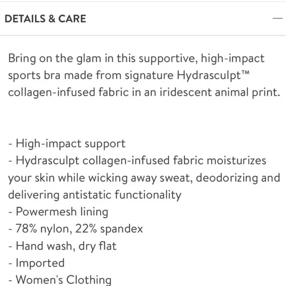 IVL Collective Gold Black Metallic Cheetah Chi Chi Foil Sportbra Sz 8 Activewear - Picture 9 of 9